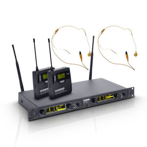 LD Systems WIN 42 Serie - Funkmikrofon System mit 2 x Belt Pack und 2 x Headset