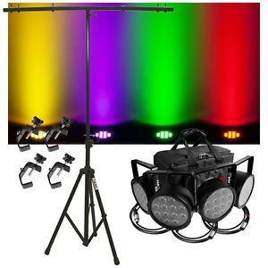 Chauvet DJ Lighting SlimPACK T12 USB (4) LED Par Can Lights Bag Clamps & Stand