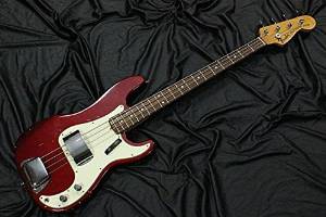 Free Shipping Used Fender USA 1973 Precision Bass "Candy Apple Red" Guitar