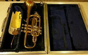 A RARE HENRI SELMER DEPOSE GRANDS PRIX 1927 GENEVE TRUMPET WITH MARTIN MOUTHPIEC