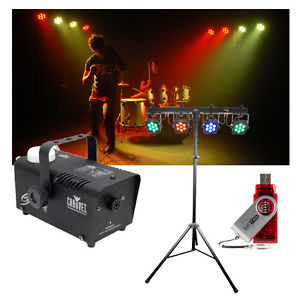 Chauvet DJ Lighting 4BAR Tri USB Tripod LED RGB Wash Light D-Fi USB Fog Machine