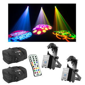(2) Chauvet DJ Lighting Intimidator Scan 305 IRC Scanner Light w/ Remote & Bags
