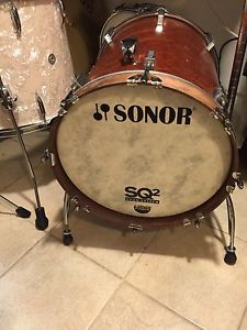 RARE VINTAGE SONOR SIGNATURE BUBINGA, CONVERTED BASS DRUM. 16" Look!!
