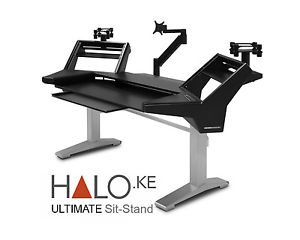 Argosy Halo.KE Ultimate Sit-Stand Workstation| HALO-K-E-XL-B-S | Pro Audio LA