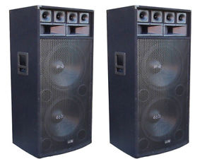 2 x BRAND NEW AMERICAN BOSS 18" TWIN PA/DJ SPEAKERS 1200W MAX PASSIVE