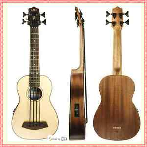 Kala UBASS-SMHG-FL Fretless U-Bass Acoustic / Electric Bass Ukulele w/ Case