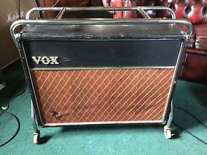 1960s Vox AC30 JMI 2x12 cabinet with original chrome stand and mint blue Alnicos