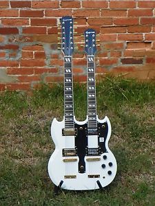 Epiphone Ltd Edition G-1275 12 String Double Neck Electric Guitar White #7196