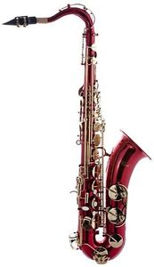 Hawk WD-S411C-RD Tenor Saxophone with Case, Mouthpiece and Reed, Red