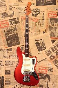 Free Shipping Used Fender USA 1969 Bass Vi "Candy Apple Red with Matching Head"