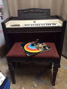 Rare Vintage Optigan Sterophonic Organ Model 35012, Includes Bench, Discs, Books