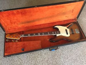 1969 Fender Jazz Bass Guitar with Case Vintage Sunburst - new strings A neck