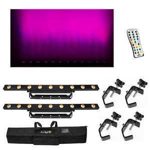 (2) Chauvet DJ Lighting COLORband H9 USB Strip LED Light w/ Remote, Bag & Clamps