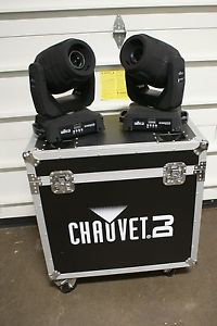 Pair Chauvet DJ Intimidator Spot LED 350 Moving Head Lights w/ NEW Flight case!