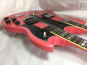 1970's Aria Pro II Double Neck SG Metallic Pink Inspired from EDS-1275