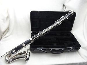 YCL-221II Yamaha Bass Clarinet Student Model, Nice Condition! + Yamaha 4C MP