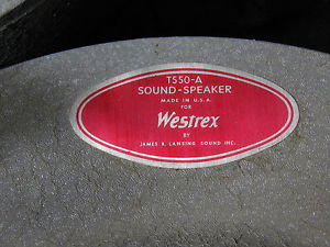 RARE PAIR WESTERN ELECTRIC WESTREX T550-A BY JIM LANSING JBL 375,2440,2441