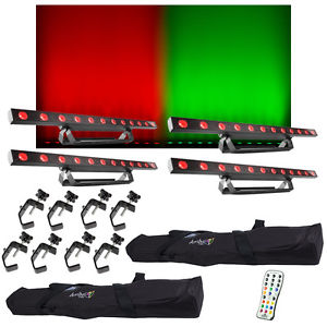 (4) Chauvet DJ Lighting COLORband T3 USB LED Wash Strip Light w/ Bags & Remote