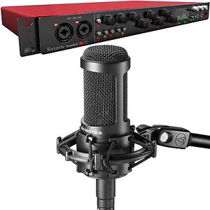 Focusrite Scarlett 18i20 USB Recording Interface with Audio-Technica AT2050 Mic
