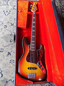 1972 Fender Jazz Bass SUNBURST FINISH rosewood board CBS vintage bound block