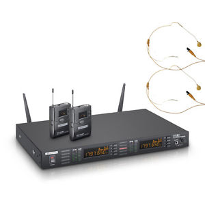 LD Systems WS 1 G8 BPHH2 - Funkmikrofon System mit 2 x Belt Pack und 2 x Headset