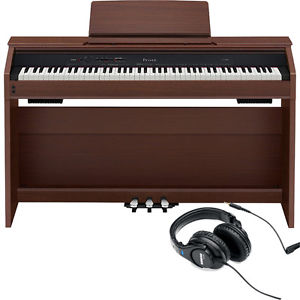 Casio Privia PX-860 88-Key Digital Piano Brown + Studio Monitor Headphones
