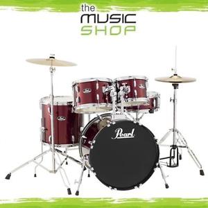 New Pearl Roadshow 5 Piece Fusion Drum Kit with Cymbals & Hardware - Wine Red