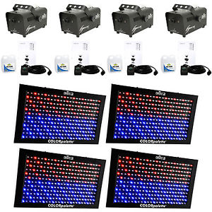 (4) Chauvet DJ COLORpalette LED Panel Light +(4) FREE Hurricane H700 Fog Machine