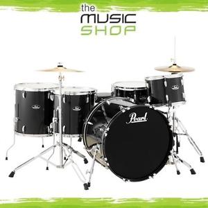 Pearl Roadshow 5 Piece Rock Plus Drum Kit with Cymbals & Hardware - Jet Black