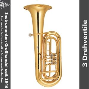 GiMa Bb Tuba mit 3 Flügelventilen  inkl. Trageriemen, Mundstück und Koffer