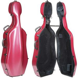 Eastman CL18 Classic Red 4/4 Cello Case with Wheels - Velvet Interior