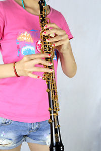 Roffee Professional Oboe Semi Automatic Player type Ebony Wood Gold Plated Oboe
