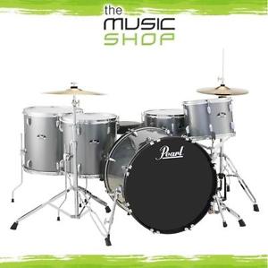 Pearl Roadshow 5 Piece Rock Plus Drum Kit w Cymbals & Hardware - Charcoal Metal
