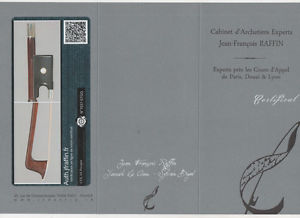 French silver mounted violin bow, Prosper Colas, Raffin certified