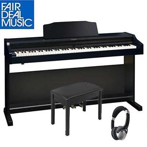 ROLAND RP 401R-CB DIGITAL PIANO CONTEMPORARY BLACK W/ PIANO BENCH AND HEADPHONES
