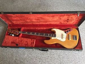 1972 Fender Jazz Bass Guitar with Case Vintage Original Natural Finish OHSC