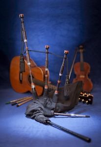 McCallum Folk Tuyaux Africain Blackwood Mopane Bouchons Alliage Bague En Nickel