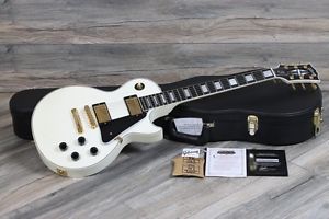 SUPER RARE! 2011 Gibson Les Paul Custom Alpine White Diamond Sparkle w Ebony!