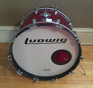 Vintage 70's Ludwig Red Vistalite 14x22" Bass Drum