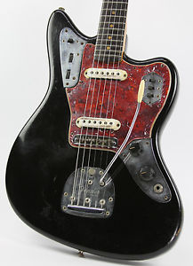 Vintage 1963 Fender Jaguar Black Refin Player's Grade W/ OHSC!