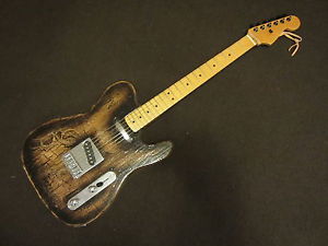 4ecustomguitars custom made spanish heritage charred gold finish Telecaster
