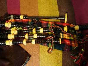 1960's R.G.HARDIE bagpipes in original cardboard shipping box.