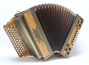 Steirische Harmonika Müller Topmodell Olive G-C-F-B, kurz gepielt, neuwertig!
