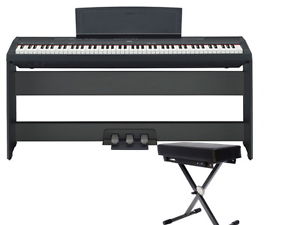 Yamaha P115B pianoforte digitale + supporto L85 + pedali LP5A + sgabello Proel