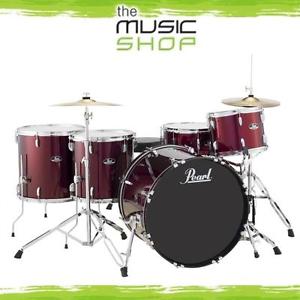 Pearl Roadshow 5 Piece Rock Plus Drum Kit with Cymbals & Hardware - Wine Red
