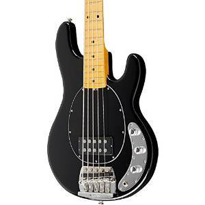Ernie Ball Music Man Classic Stingray 5 Electric Bass Guitar Black Maple Fretboard with Birdseye Maple Neck