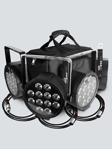 Chauvet DJ SlimPACK Q12 USB Slim Par LED Wash Uplights w/ Bag + Cables BUNDLE