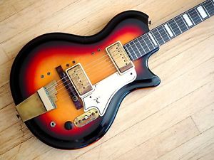 1958 Supro Rhythm Master Val-Trol Vintage Guitar Dual Tone Valco Sunburst w/ohsc