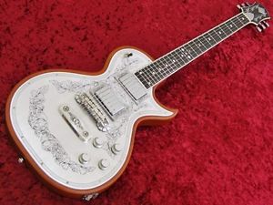 ZEMAITIS C24MF SIMPLE LEAF White w/hard case F/S Guiter From JAPAN #S123