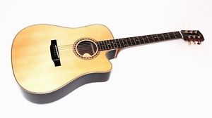 Bedell TBCE-28-G Performance All Solid Wood Dreadnought Cutaway Acoustic-Electri